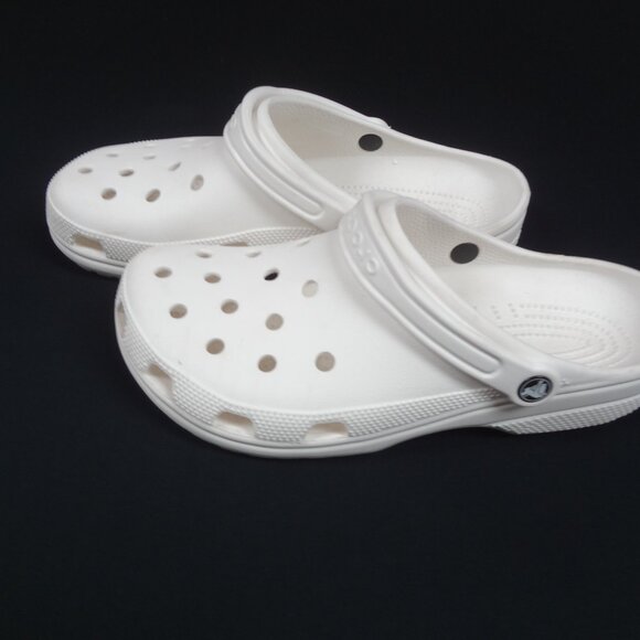 CROCS SLIP ON CLOGS MENS SIZE 11 WHITE SANDALS SHOES - Picture 3 of 7